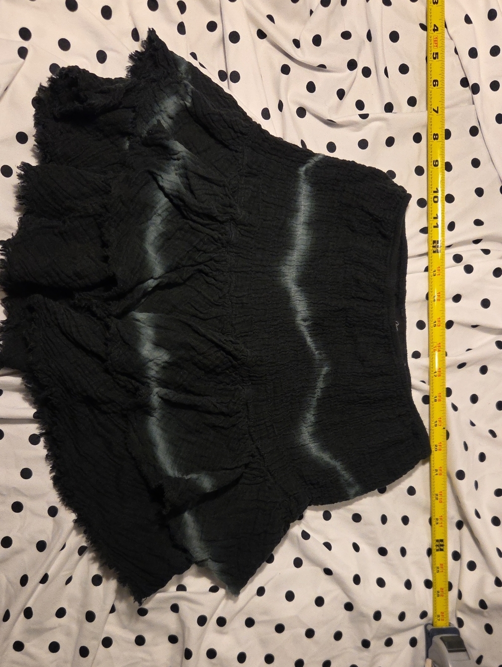 Anna Grace Black Smocked Top with Subtle Tie-Dye